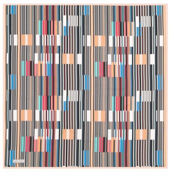 Aker Bej Geometrik Desenli Sport Tivil Eşarp 3410797-961 - Görsel 1