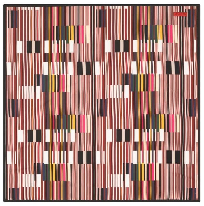 Aker Bordo-Siyah Geometrik Desenli Sport Tivil Eşarp 3410797-916 - Görsel 1