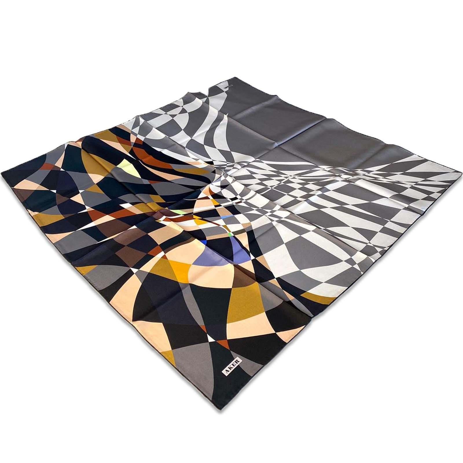 aker-siyah-geometrik-desen-tivil-ipek-747c2c Aker Siyah Geometrik Desen Tivil İpek Eşarp 8550713 - 915 - Görsel 1