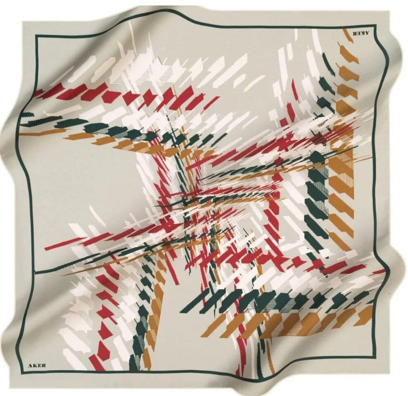 aker-sura-ipek-esarp-38549-yesil-karis-374b- Aker Tivil İpek Eşarp 38549 Yeşil Karışık Desen - Görsel 1