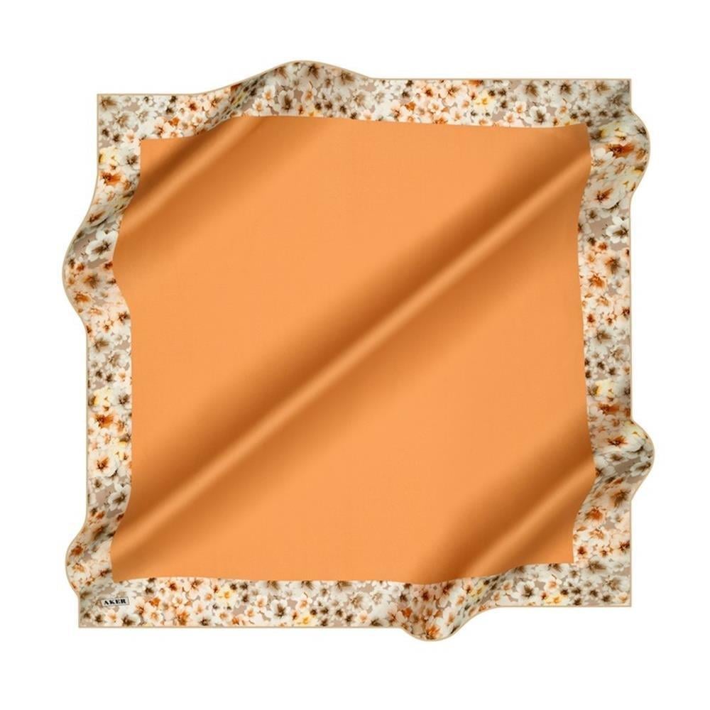 aker-sura-ipek-esarp-8696701-361-47454-207e79 Aker Sura İpek Eşarp 8696701-361 47454 Turuncu Çiçek Desen - Görsel 1