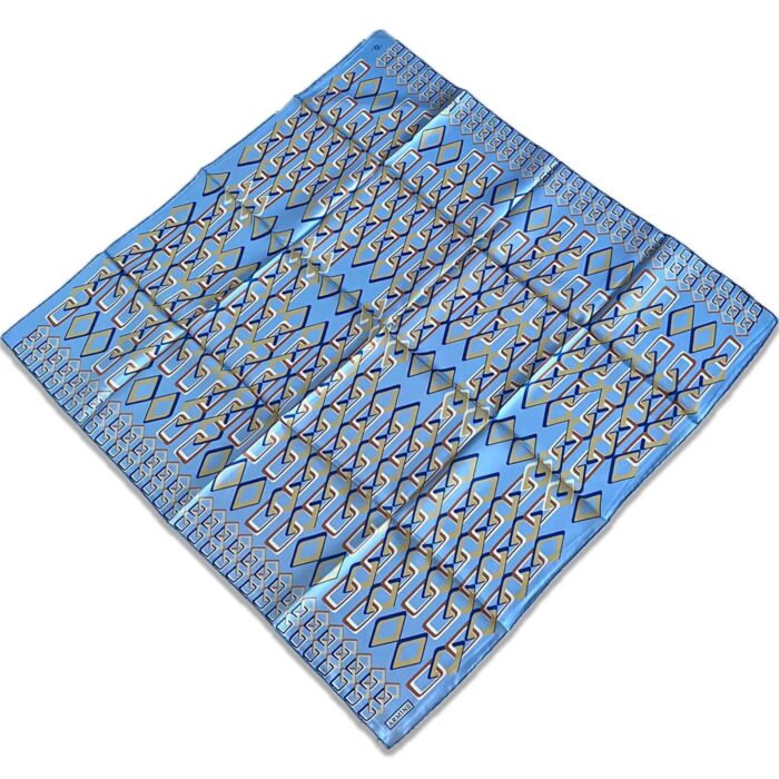 Armine Açık Mavi Geometrik Desen Sura İpek Eşarp 9172-34 - Görsel 1