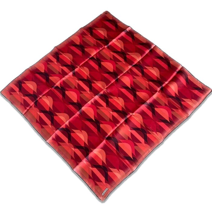 Armine Kırmızı Geometrik Desen Tivil İpek Eşarp 9169 - 84 - Görsel 1