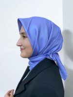 Armine Lila Düz Renk Tivil İpek Eşarp 10D02-84 - Görsel 2