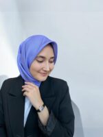 Armine Lila Düz Renk Tivil İpek Eşarp 10D02-84