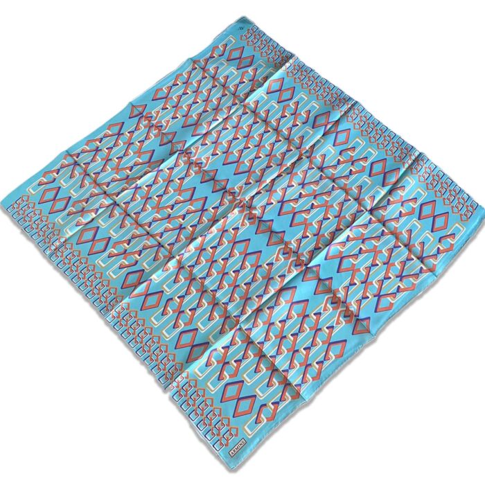 Armine Mint Yeşili Geometrik Desen Sura İpek Eşarp 9172 - 33 - Görsel 1