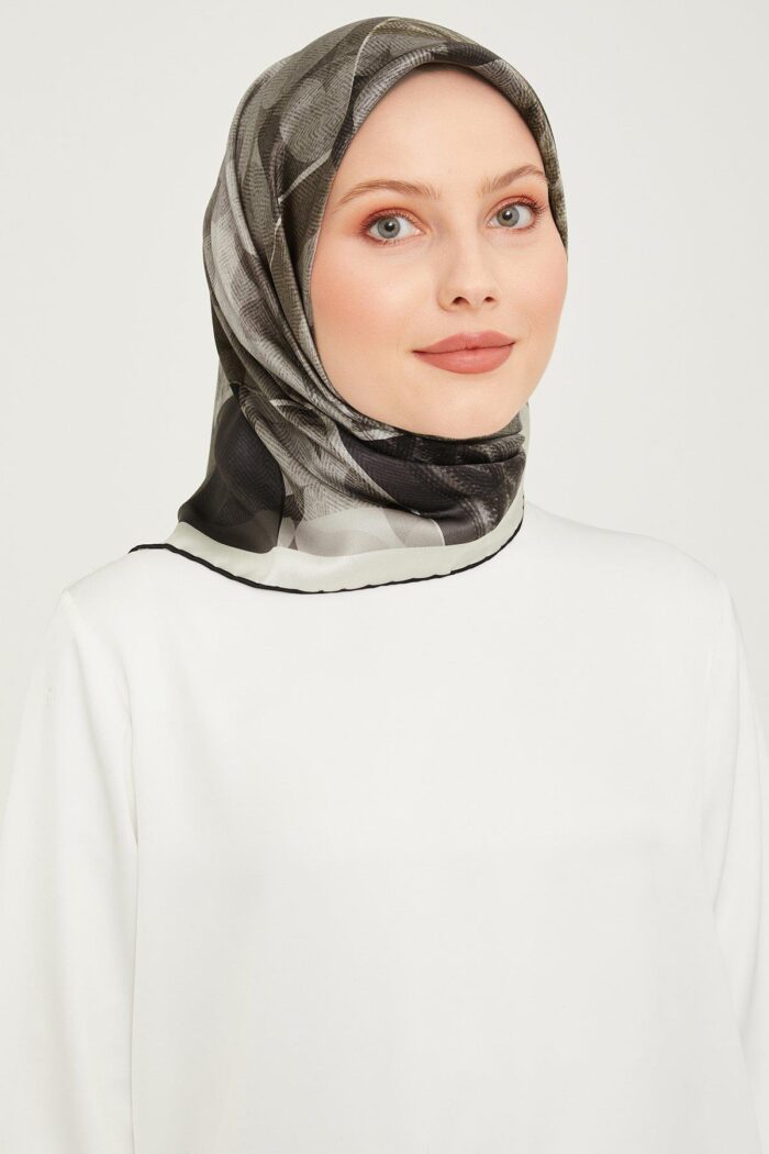 Armine Nostalji Sura İpek 9009 - 11 Gri Karışık Desen - Görsel 1