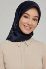Armine Nostalji Tivil İpek 8655-05 Lacivert Karışık Desen