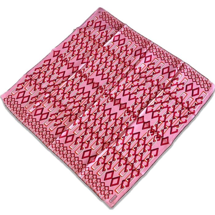 Armine Pembe Geometrik Desen Tivil İpek Eşarp 9172 - 01 - Görsel 1