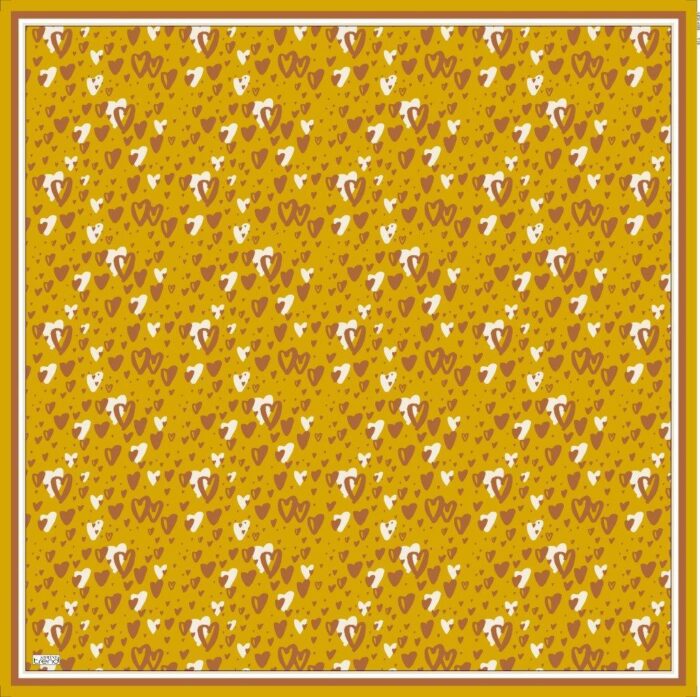 Armine Soft Koyu Hardal Desenli Eşarp 6088-18 - Görsel 1