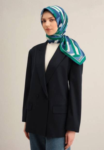 Armine Sura İpek Eşarp 9303 - 81 Yeşil Karışık Desen