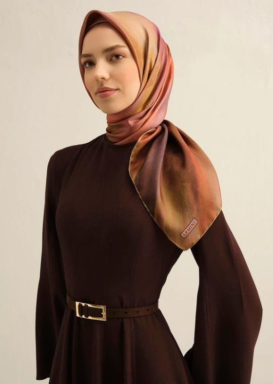 armine-sura-ipek-esarp-9308-07-turuncu-bb0cd Armine Tivil İpek Eşarp 9308 - 07 Turuncu Karışık Desen - Görsel 1