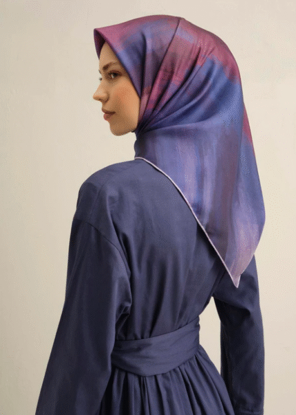 Armine Sura İpek Eşarp 9308 - 31 Mor Karışık Desen