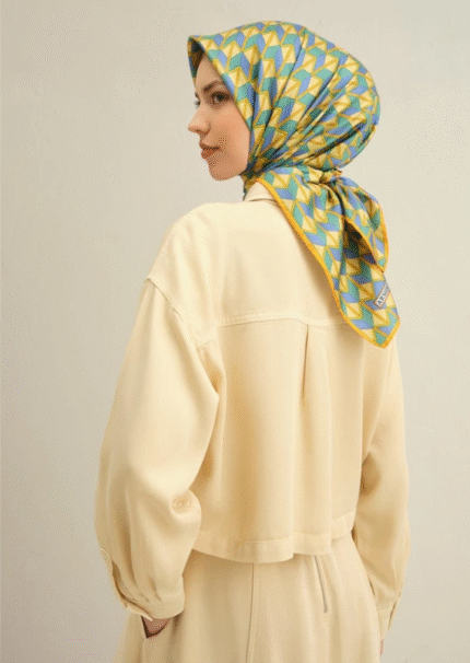 Armine Sura İpek Eşarp 9309 - 05 Sarı Karışık Desen
