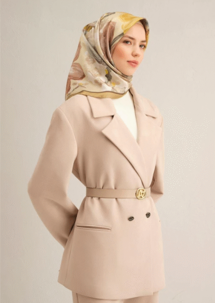 Armine Tivil İpek Eşarp 9318 - 33 Yeşil Karışık Desen