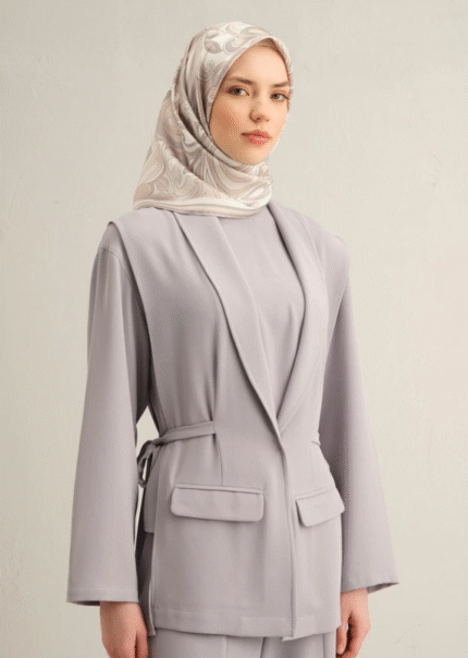 Armine Tivil İpek Eşarp 9323 - 82 Gri Karışık Desen