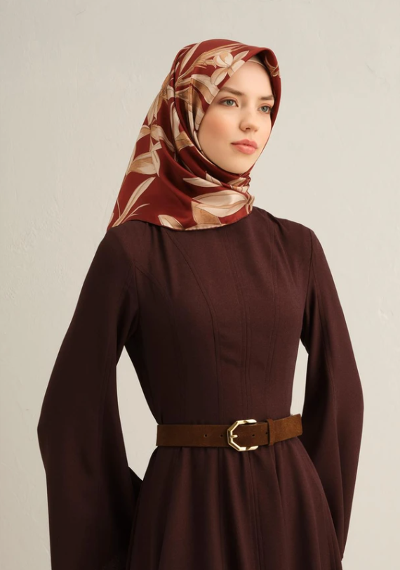 armine-sura-ipek-esarp-9324-57-bordo-k-fda85 Armine Tivil İpek Eşarp 9324 - 57 Bordo Karışık Desen - Görsel 1