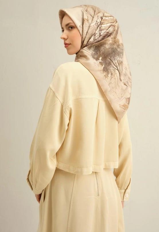 armine-sura-ipek-esarp-9326-56-sari-ka-72753 Armine Sura İpek Eşarp 9326 - 56 Sarı Karışık Desen - Görsel 1