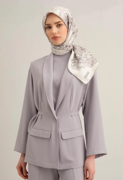 Armine Sura İpek Eşarp 9330 - 84 Beyaz Karışık Desen
