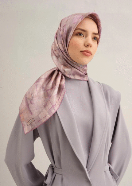 Armine Tivil İpek Eşarp 9339 - 53 Pembe Karışık Desen