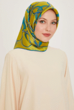Armine Tivil İpek Eşarp 9203-88 Sarı Karışık Desen