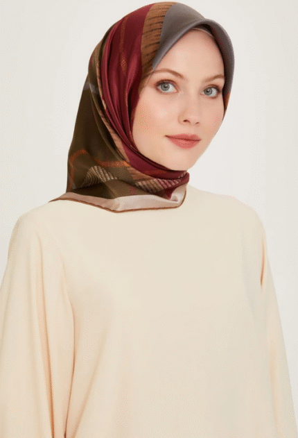 Armine Tivil İpek Eşarp 9206 - 07 Yeşil Karışık Desen