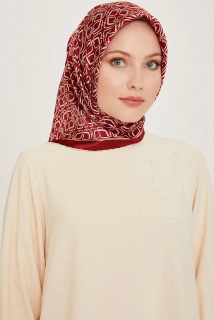 Armine Tivil İpek Eşarp 9248 - 82 Kırmızı Karışık Desen