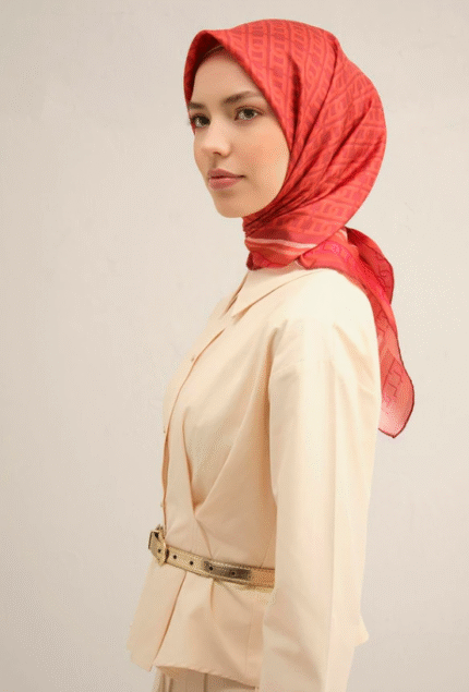 Armine Tivil İpek Eşarp 9301 - 04 Bordo Karışık Desen