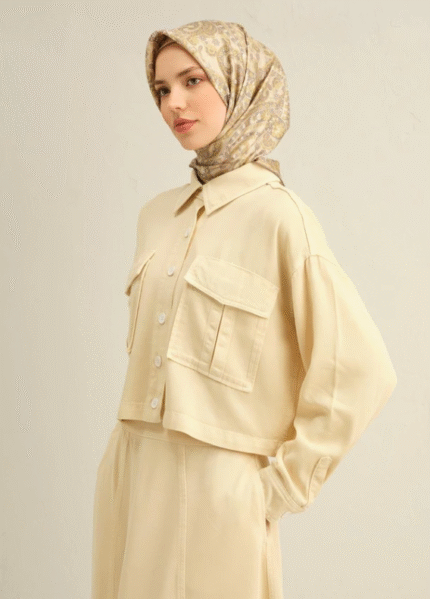 Armine Tivil İpek Eşarp 9304 - 07 Yeşil Karışık Desen