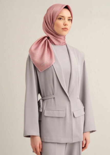 Armine Tivil İpek Eşarp 9307 - 33 Pembe Karışık Desen
