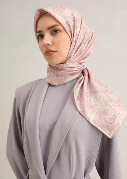 Armine Tivil İpek Eşarp 9311 - 86 Pembe Karışık Desen