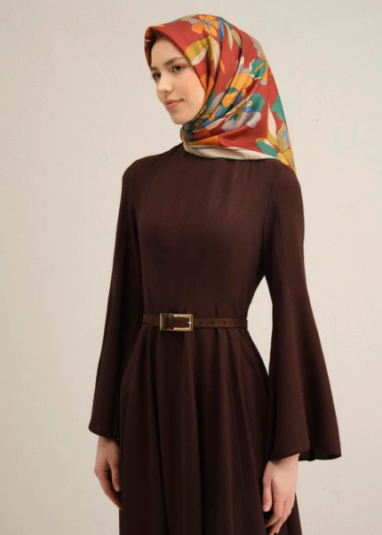 Armine Tivil İpek Eşarp 9312 - 52 Bordo Karışık Desen