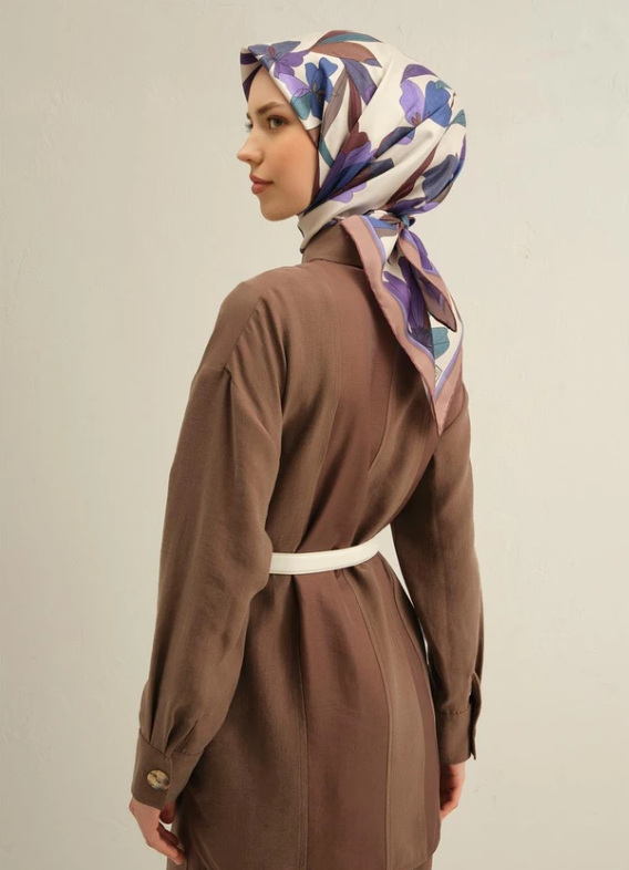 armine-tivil-ipek-esarp-9312-81-mor-ka-973642 Armine Tivil İpek Eşarp 9312 - 81 Mor Karışık Desen - Görsel 1