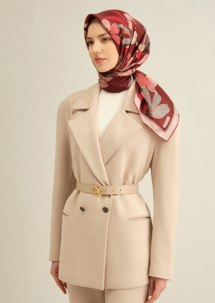 Armine Tivil İpek Eşarp 9312 - 85 Bordo Karışık Desen