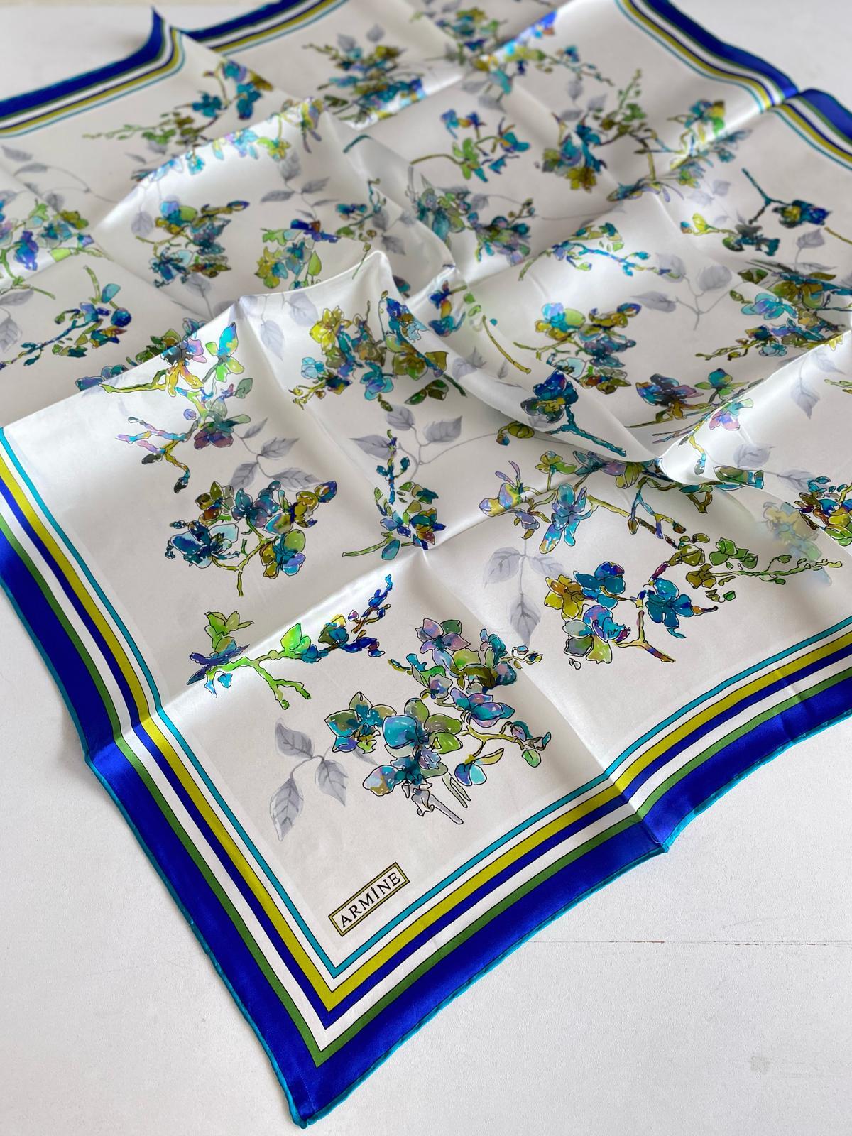 armine-tivil-ipek-esarp-9316-02-beyaz-00898e Armine Tivil İpek Eşarp 9316 - 02 Beyaz Karışık Desen - Görsel 1