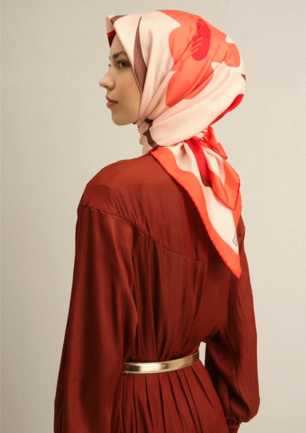 Armine Sura İpek Eşarp 9317 - 31 Kırmızı Karışık Desen