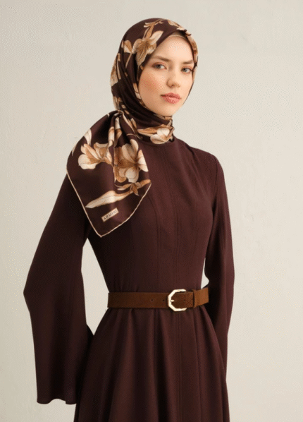 Armine Tivil İpek Eşarp 9324 - 52 Bordo Karışık Desen