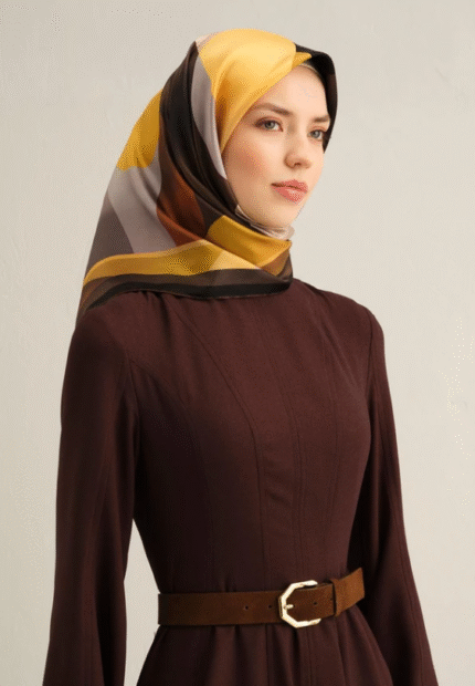 Armine Sura İpek Eşarp 9331 - 57 Gri Karışık Desen