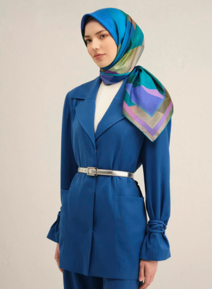 Armine Tivil İpek Eşarp 9331 - 81 Yeşil Karışık Desen