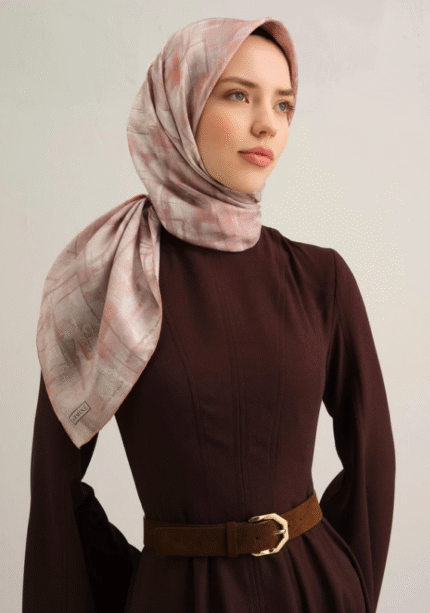 Armine Tivil İpek Eşarp 9339 - 82 Vizon Karışık Desen