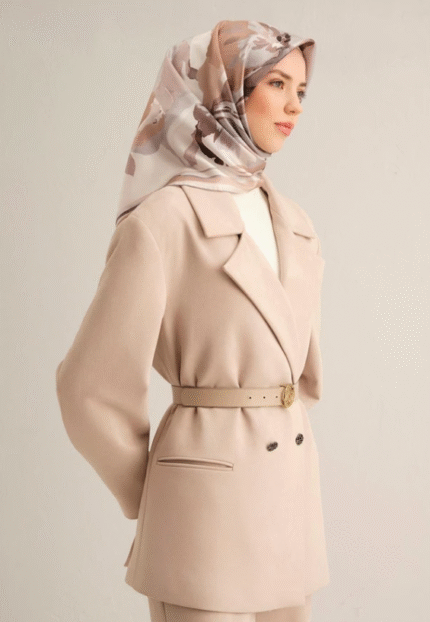Armine Tivil İpek Eşarp 9340 - 86 Beyaz Karışık Desen