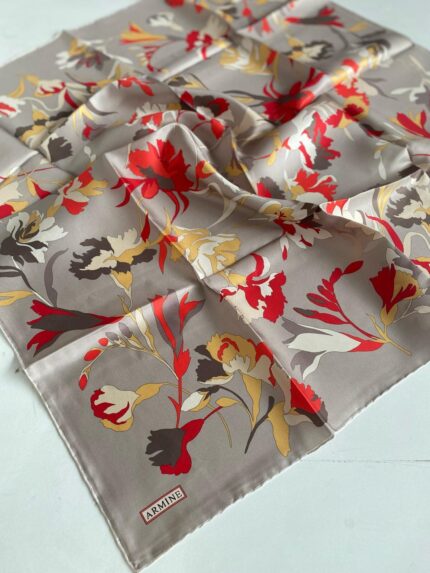 Armine Sura İpek Eşarp 9342 - 37 Sütlü Kahve Karışık Desen