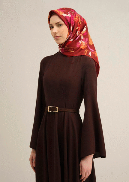 Armine Tivil İpek Eşarp 9342 - 53 Bordo Karışık Desen