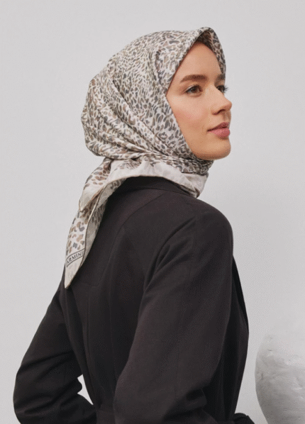 Armine Tivil İpek Eşarp 9352 - 05 Gri Karışık Desen