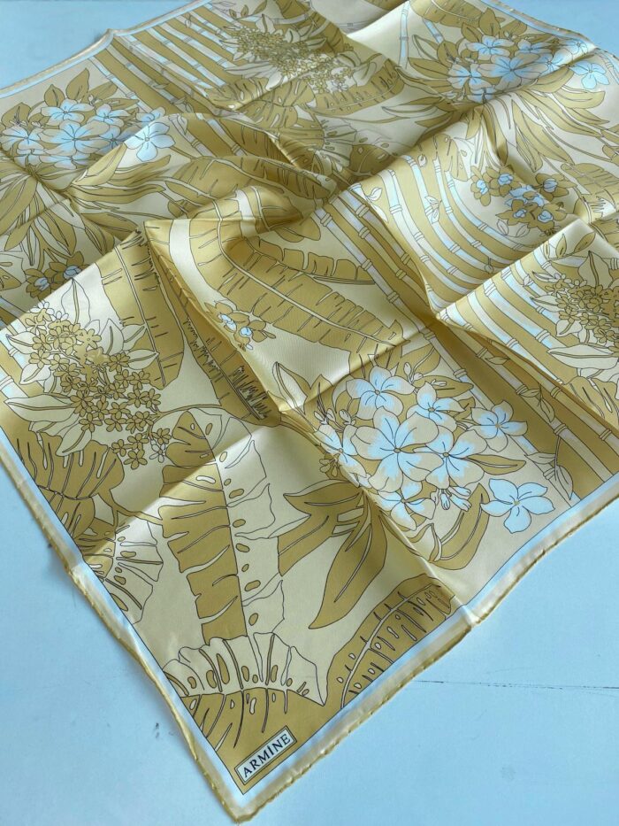Armine Sura İpek Eşarp 9353 - 35 Sarı Karışık Desen - Görsel 1