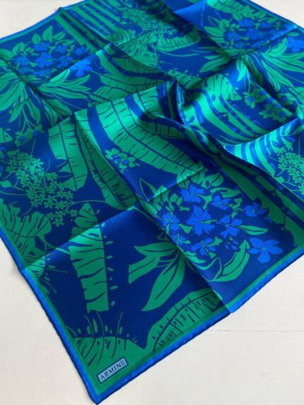 Armine Sura İpek Eşarp 9353 - 57 Mavi Karışık Desen