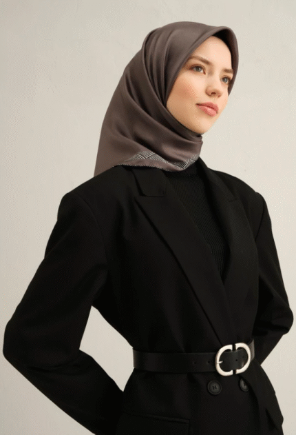 Armine Tivil İpek Eşarp 9357 - 33 Füme Karışık Desen