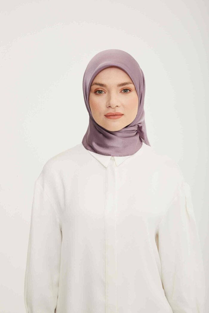 Armine Trend Açık Lila Düz Renk Jan Jan Şifon Eşarp 805 - Görsel 1