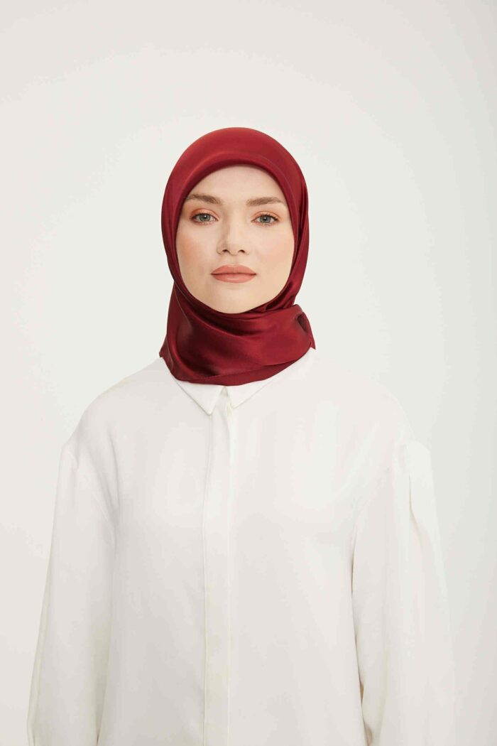 Armine Trend Bordo Düz Renk Jan Jan Şifon Eşarp 829 - Görsel 1
