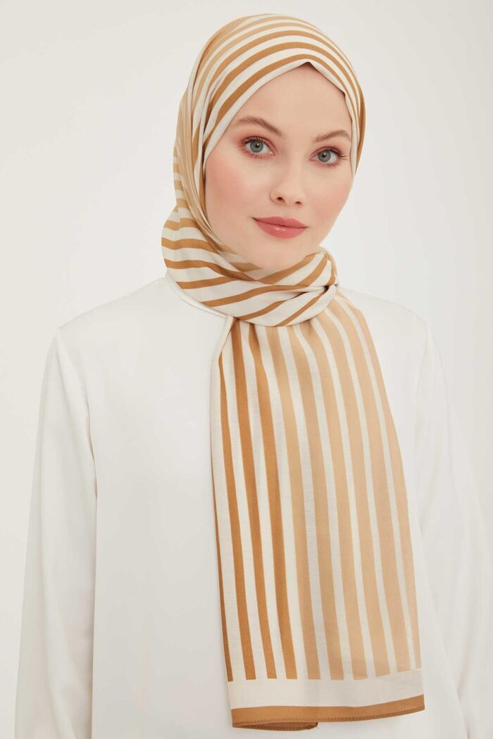Armine Trend Çizgi Desen Modal Şal 5746-18 - Görsel 1
